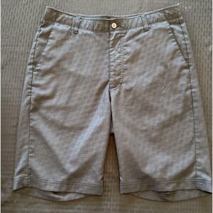 Pebble Beach Shorts Mens 36 Gray Dry-Luxe Performance Golf Flat Front Wicking